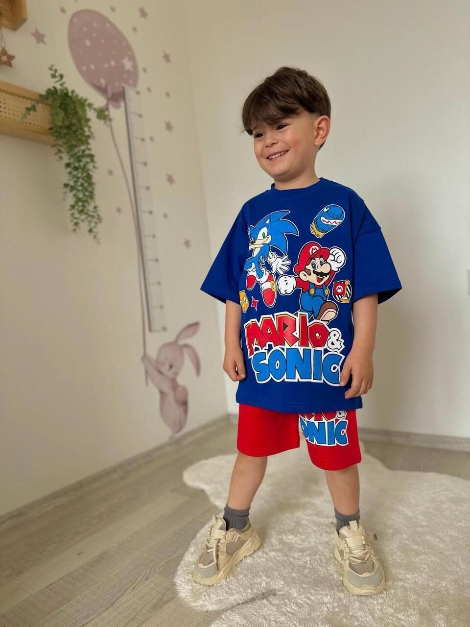 Sonic ve Mario şortlu takım