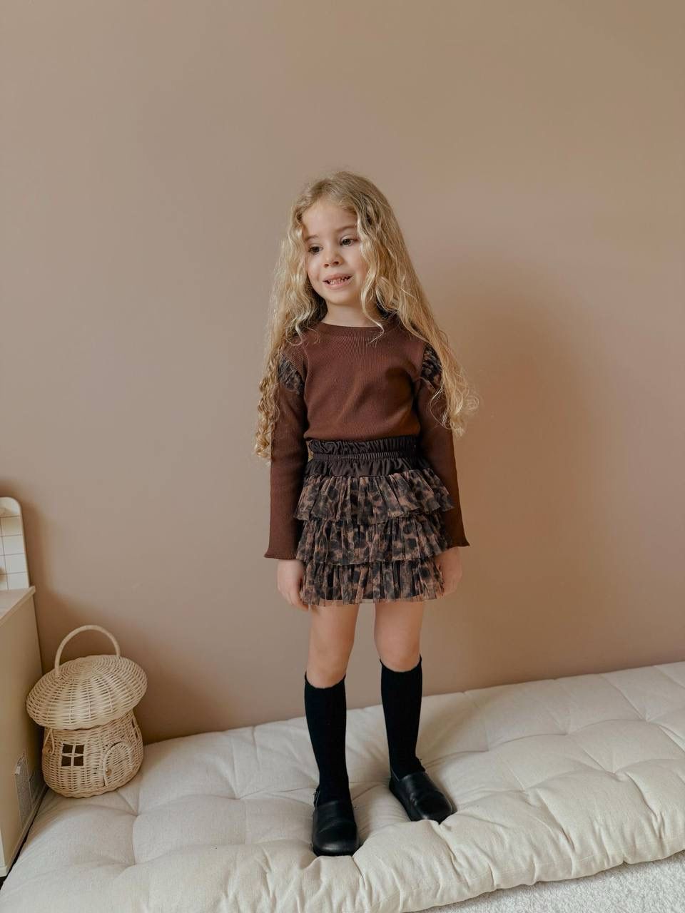 Kahve leoparlı takım