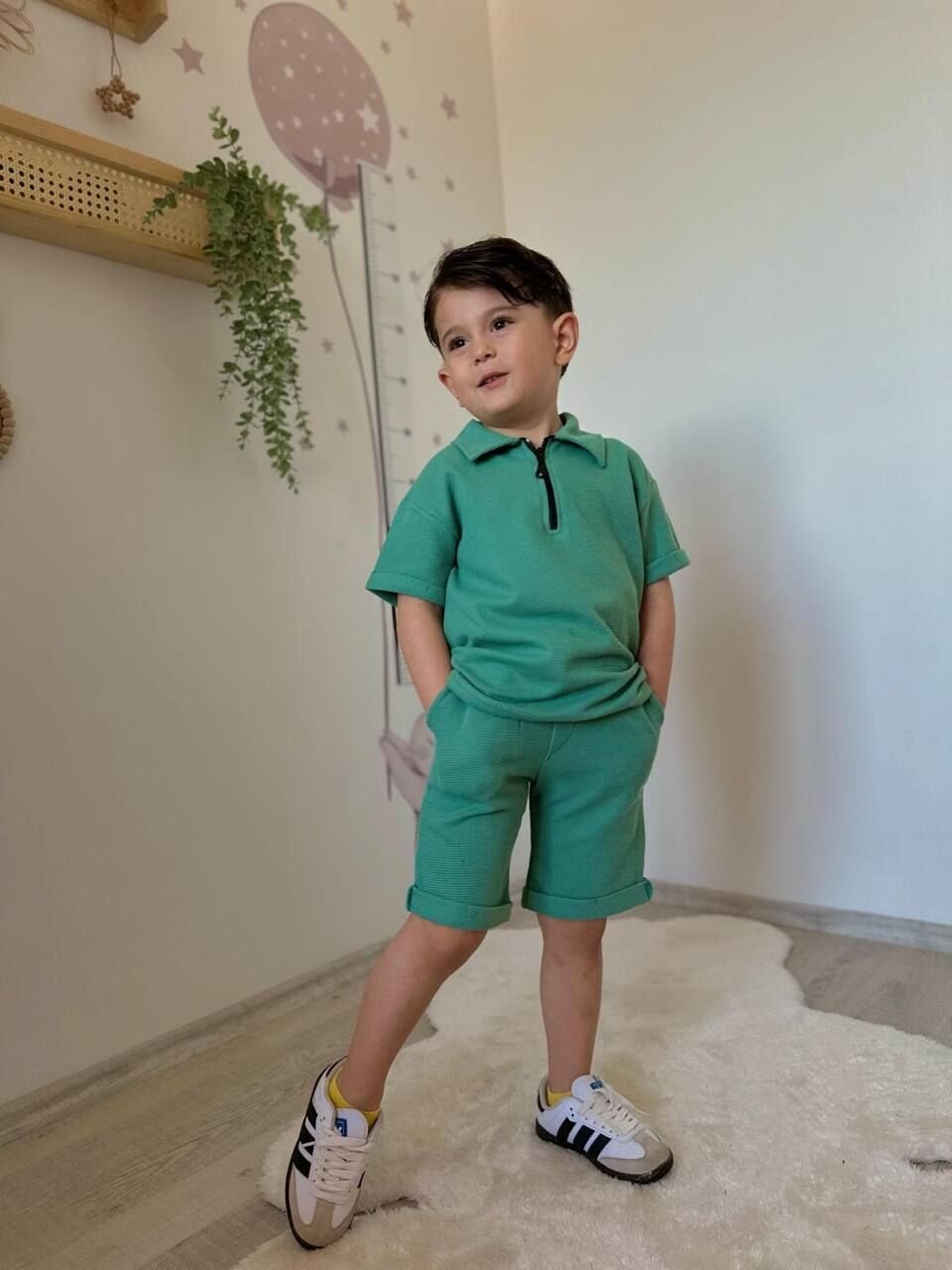 Fermuarlı şortlu takım