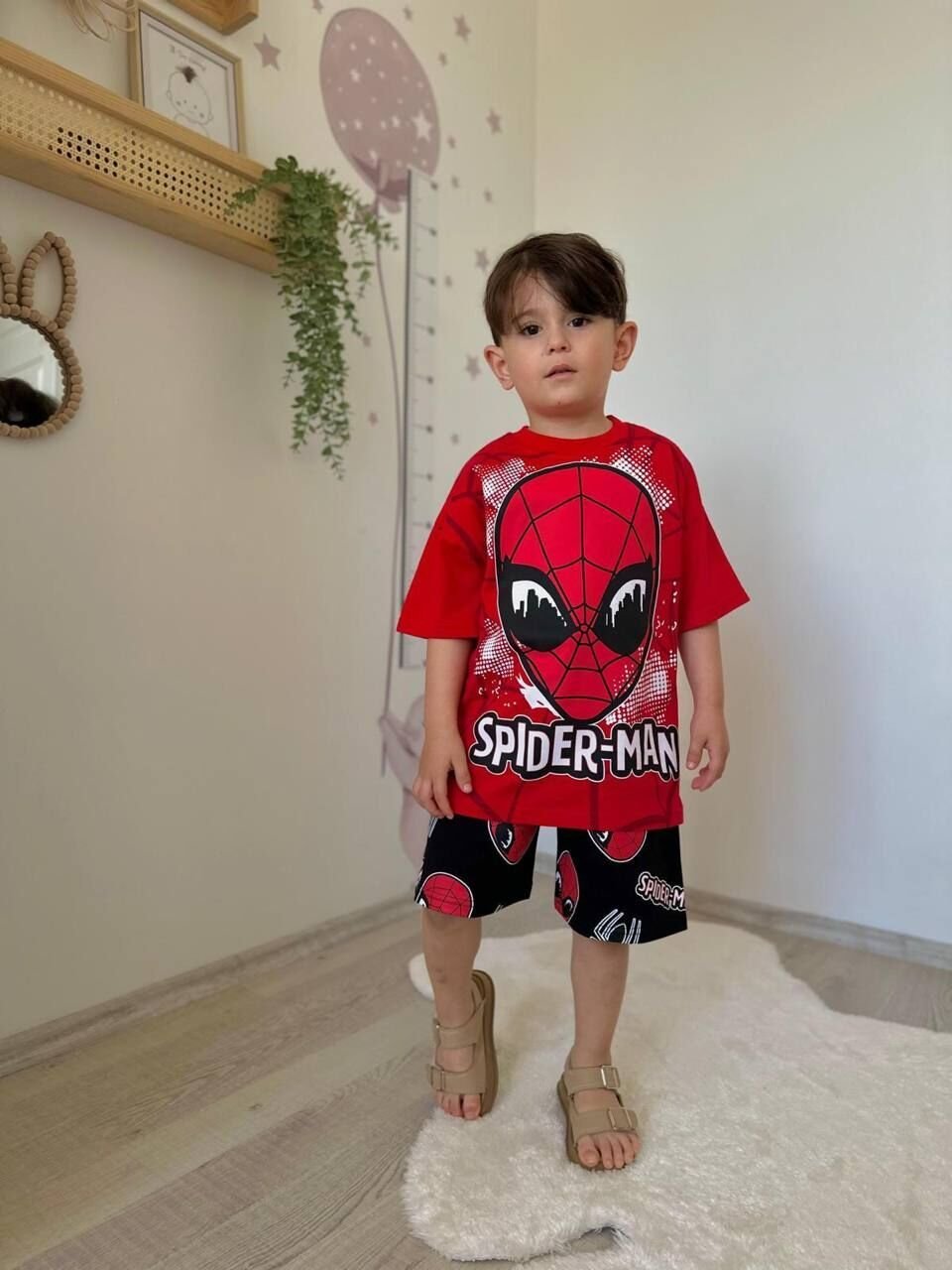 Spiderman şortlu takım