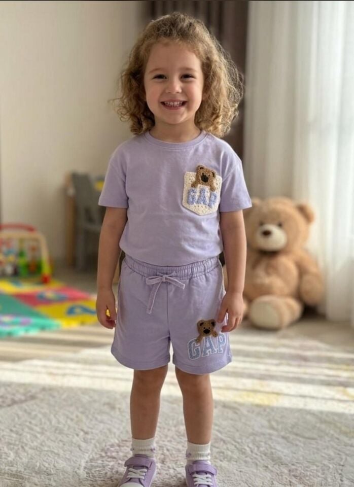 Teddy Şortlu Takım(Lila)