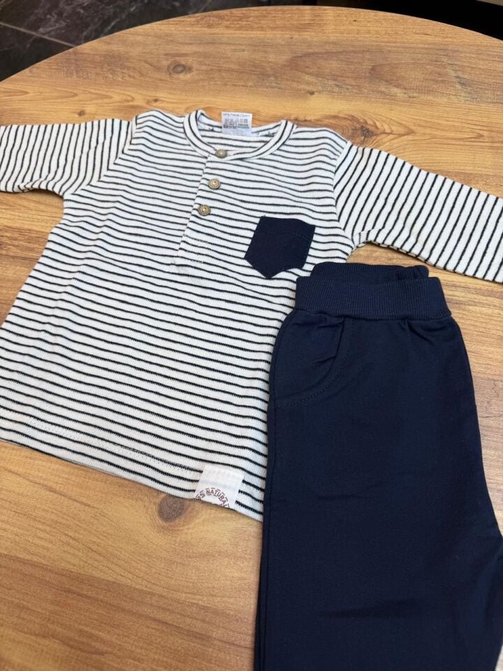 2 İplik Çizgili Takım(9ay-3yaş)