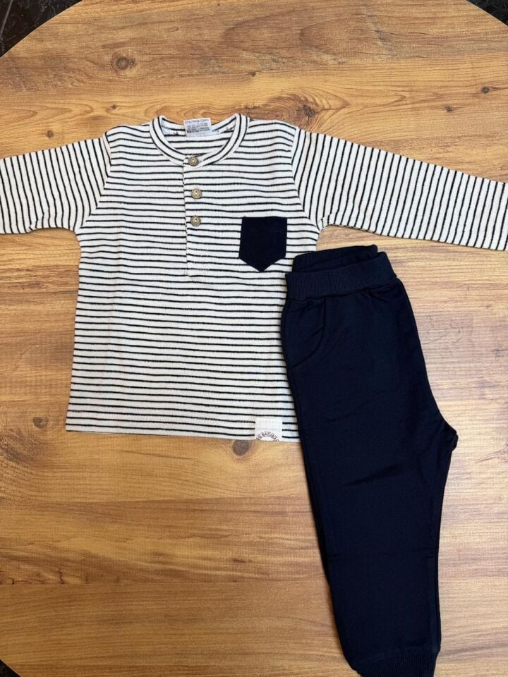 2 İplik Çizgili Takım(9ay-3yaş)