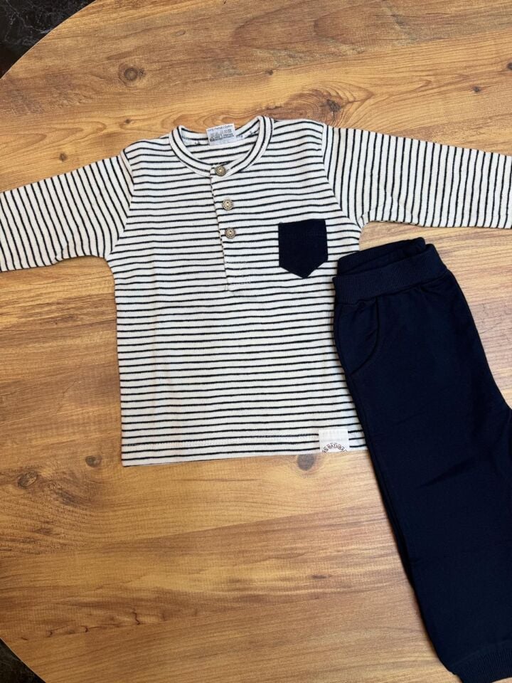 2 İplik Çizgili Takım(9ay-3yaş)