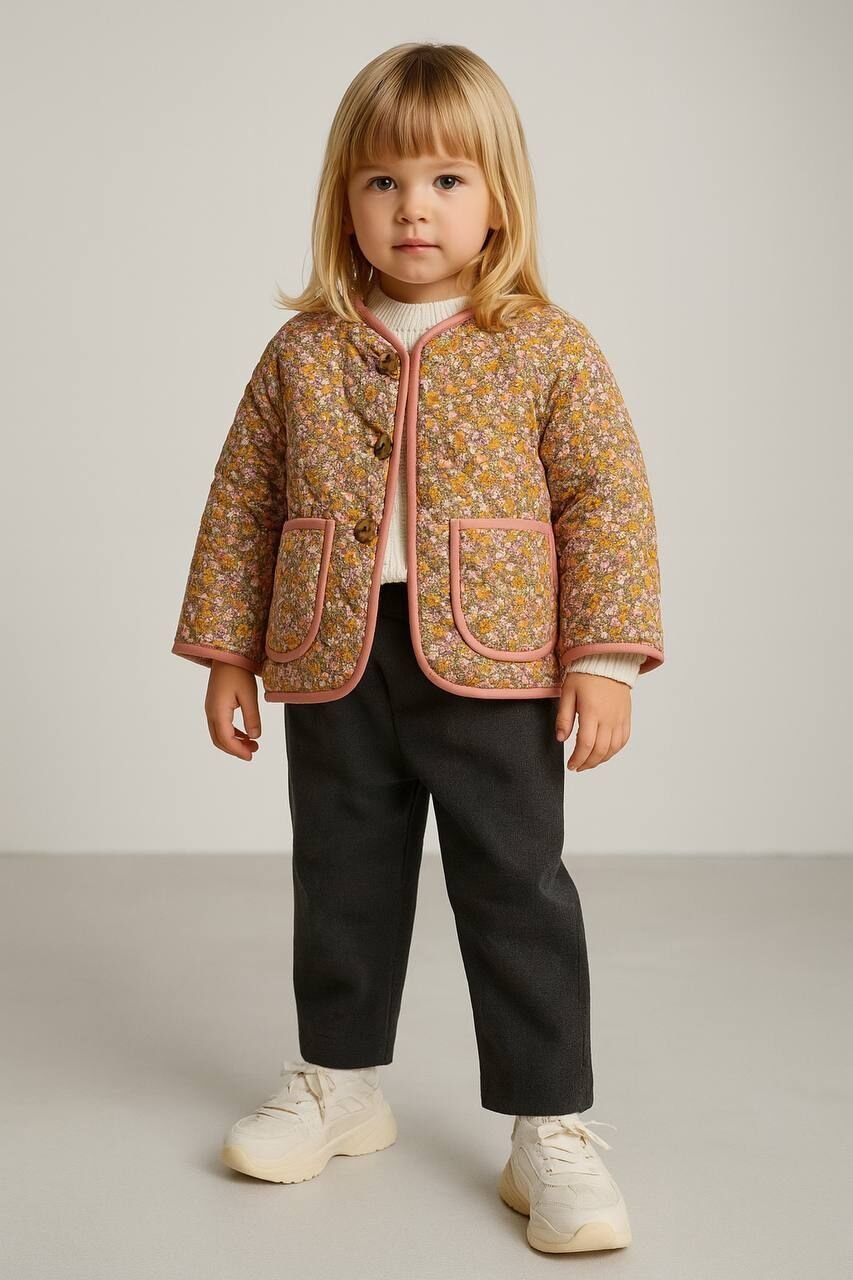 Çiçekli Kaputone Mont