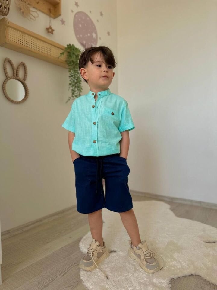 Lacivert şortlu takım