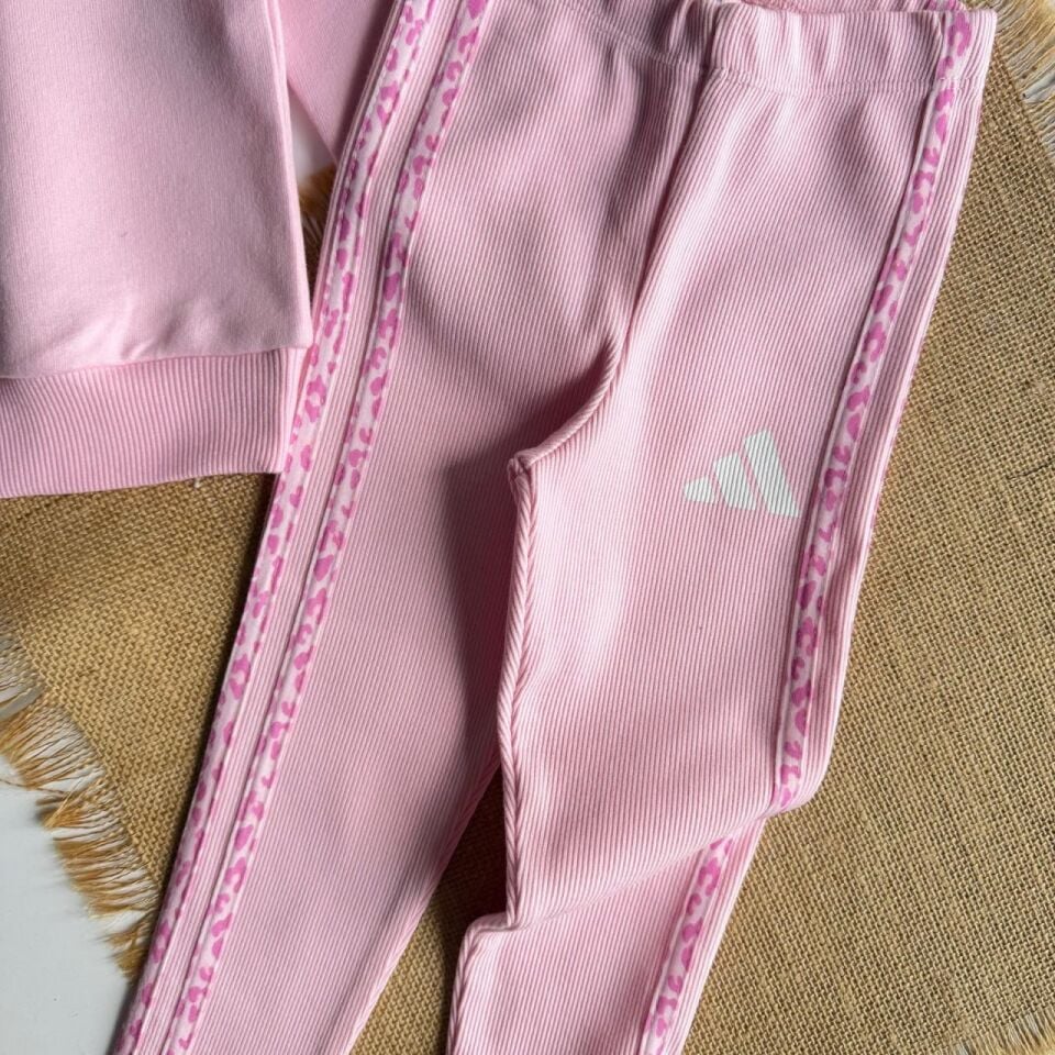 3 İplik Pembe Taytlı Takım