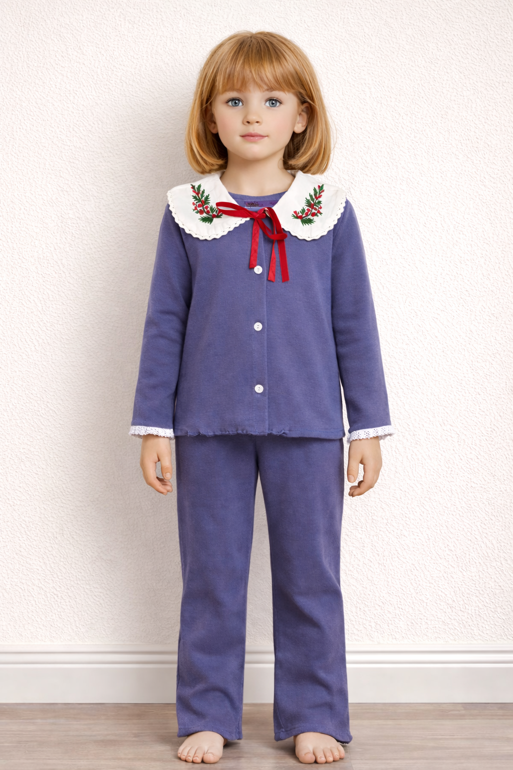 Bebe Yaka Fitilli Kumaş Taytlı Takım