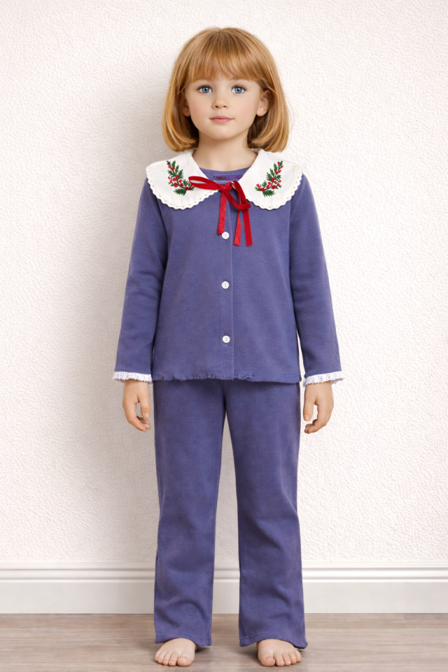 Bebe Yaka Fitilli Kumaş Taytlı Takım