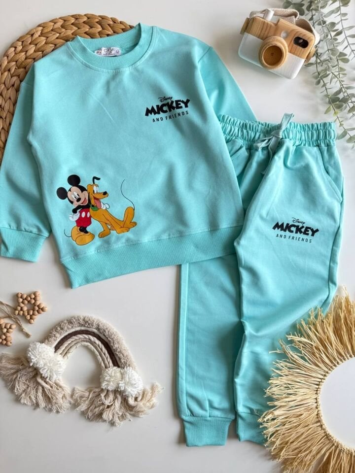 2 İp Turkuaz Mickey Mouse Takım