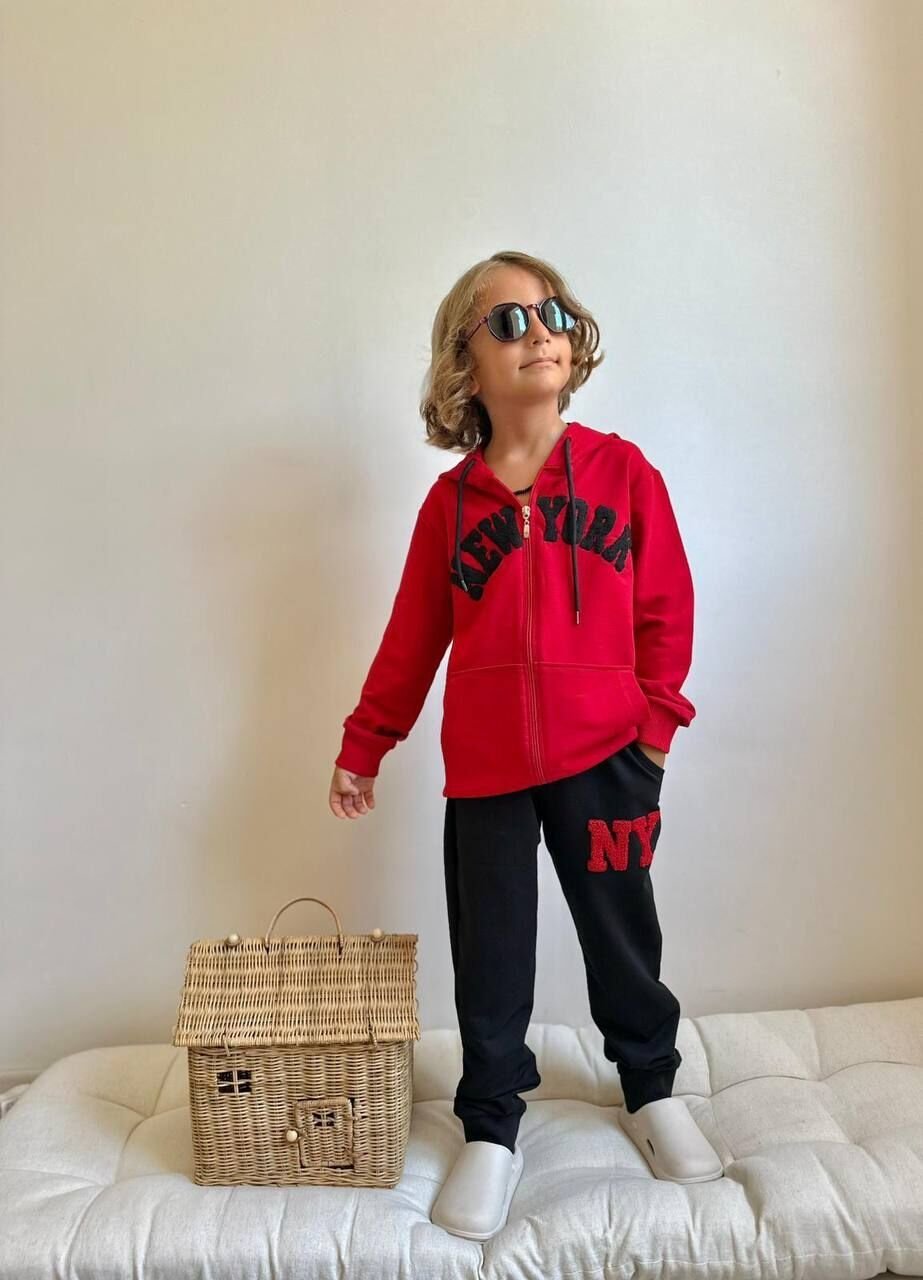 2 ip fermuarlı kırmızı takım(5-14)