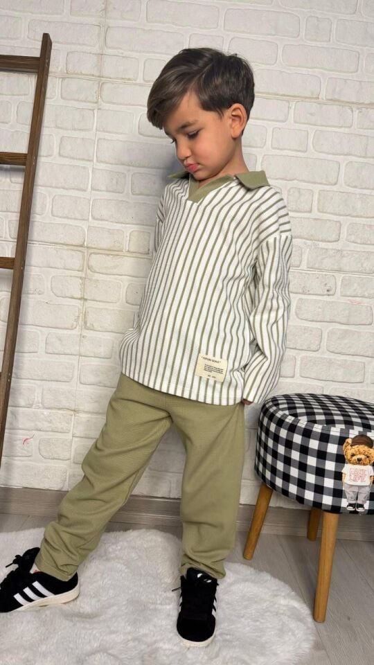 Gofre kumaş yeşil takım