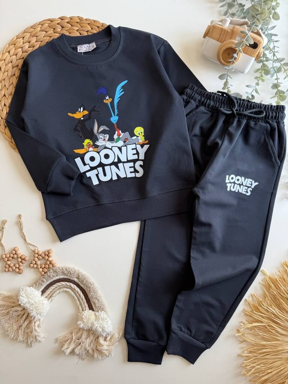 2 İp Antrasit Loney Tunes Takım