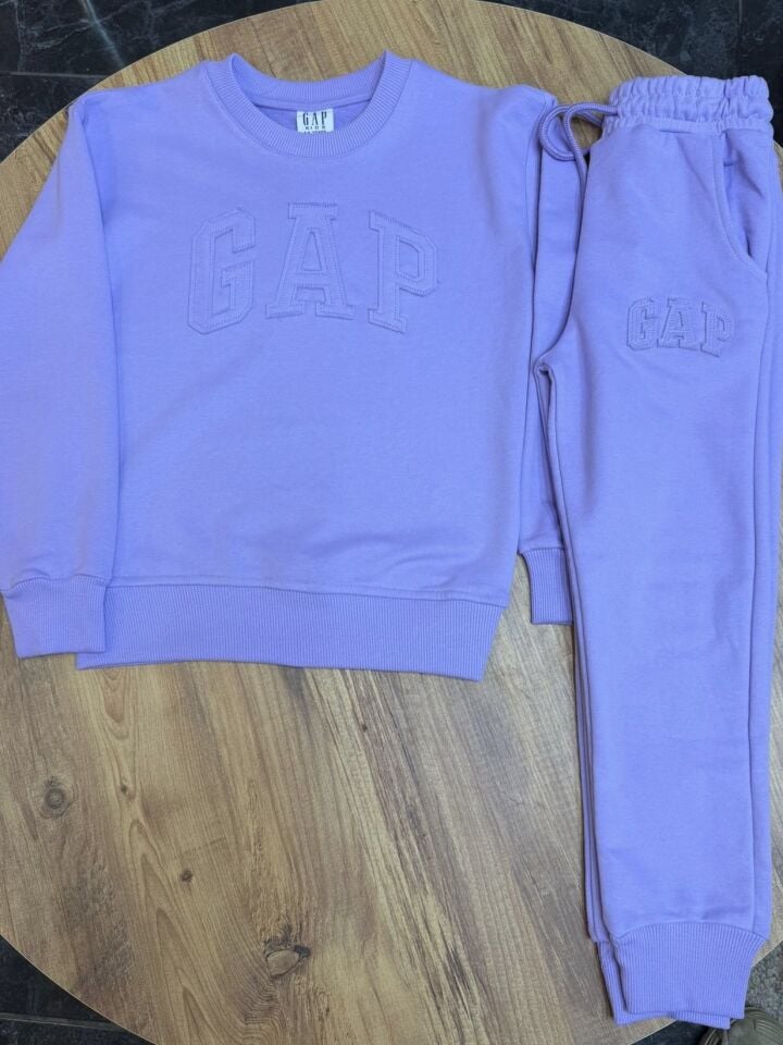 3 İplik Fırçalı Kumaş Gap Takım(Lila)