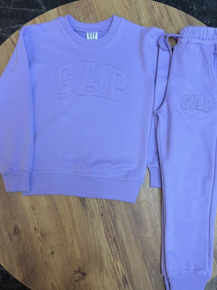 3 İplik Fırçalı Kumaş Gap Takım(Lila)