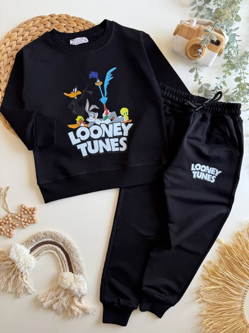 2 İp Siyah Loney Tunes Takım