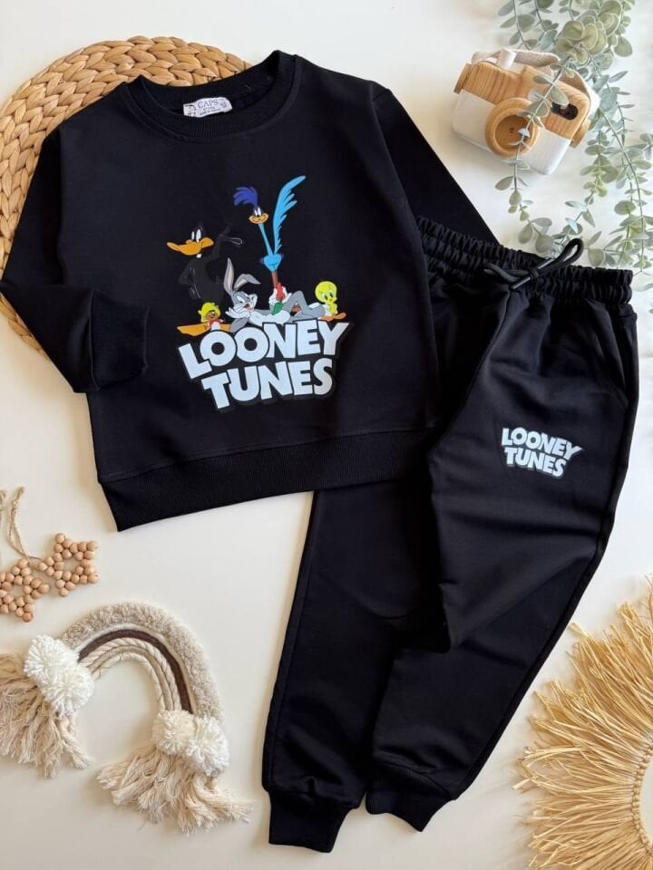 2 İp Siyah Loney Tunes Takım