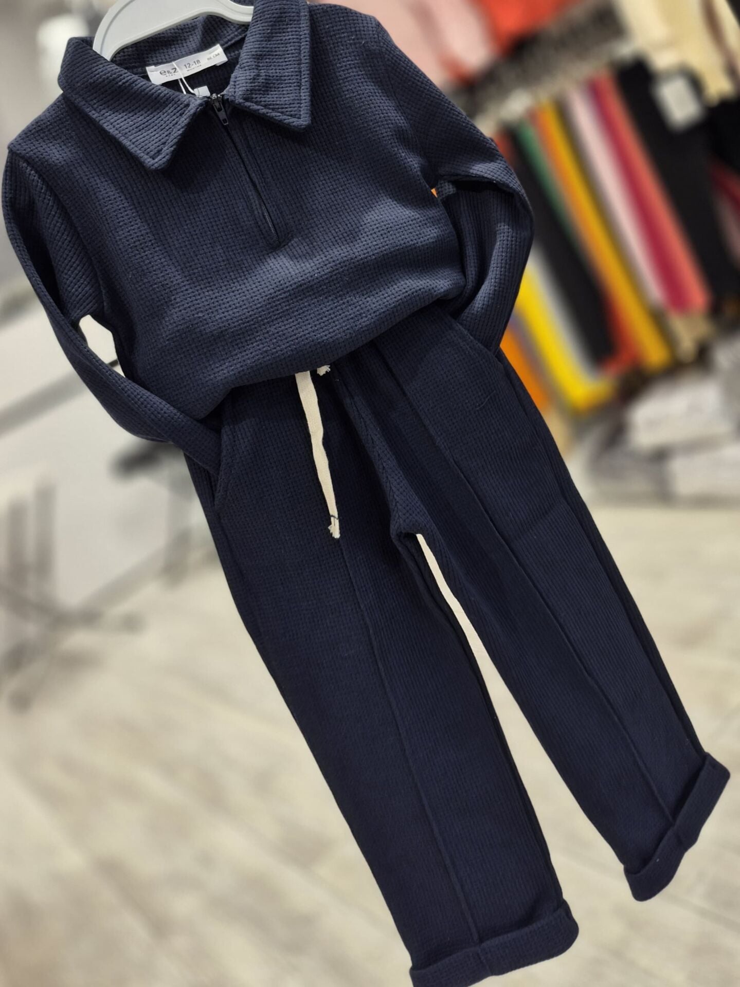 Gofre Kumaş Koyu Lacivert Takım