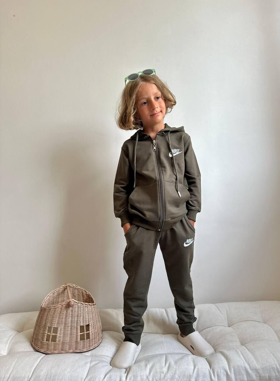 2 ip fermuarlı haki takım(5-14)