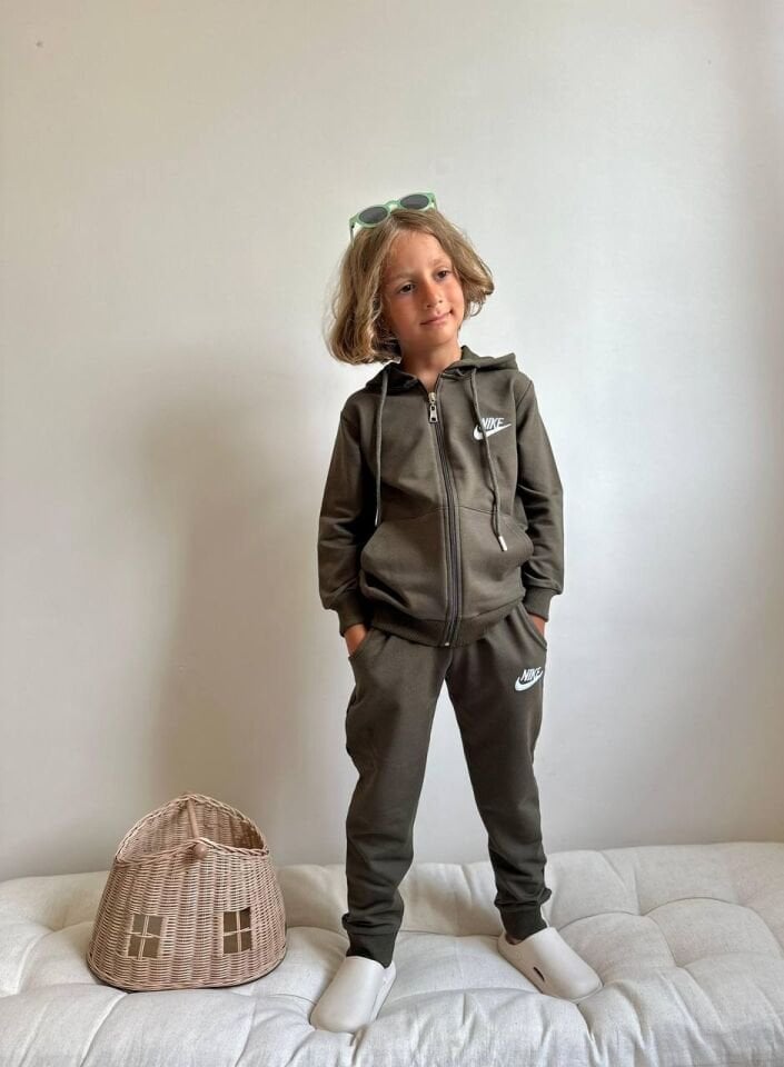 2 ip fermuarlı haki takım(5-14)