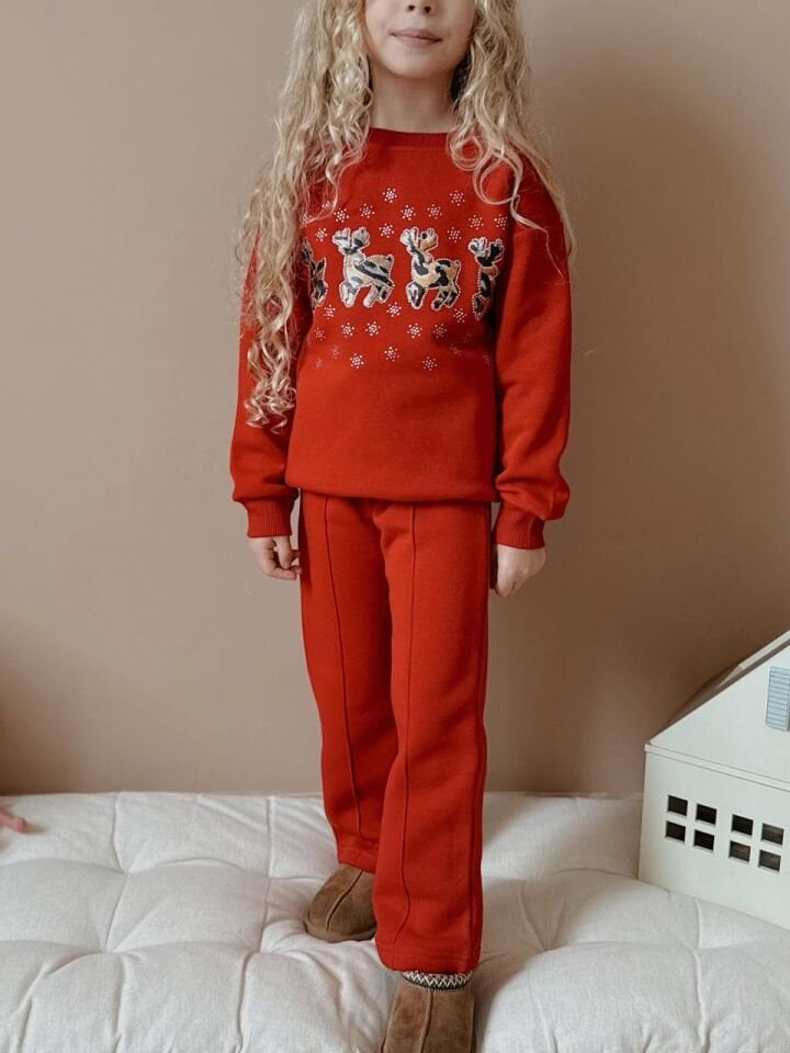 3 ip Şardonlu Geyikli Takım