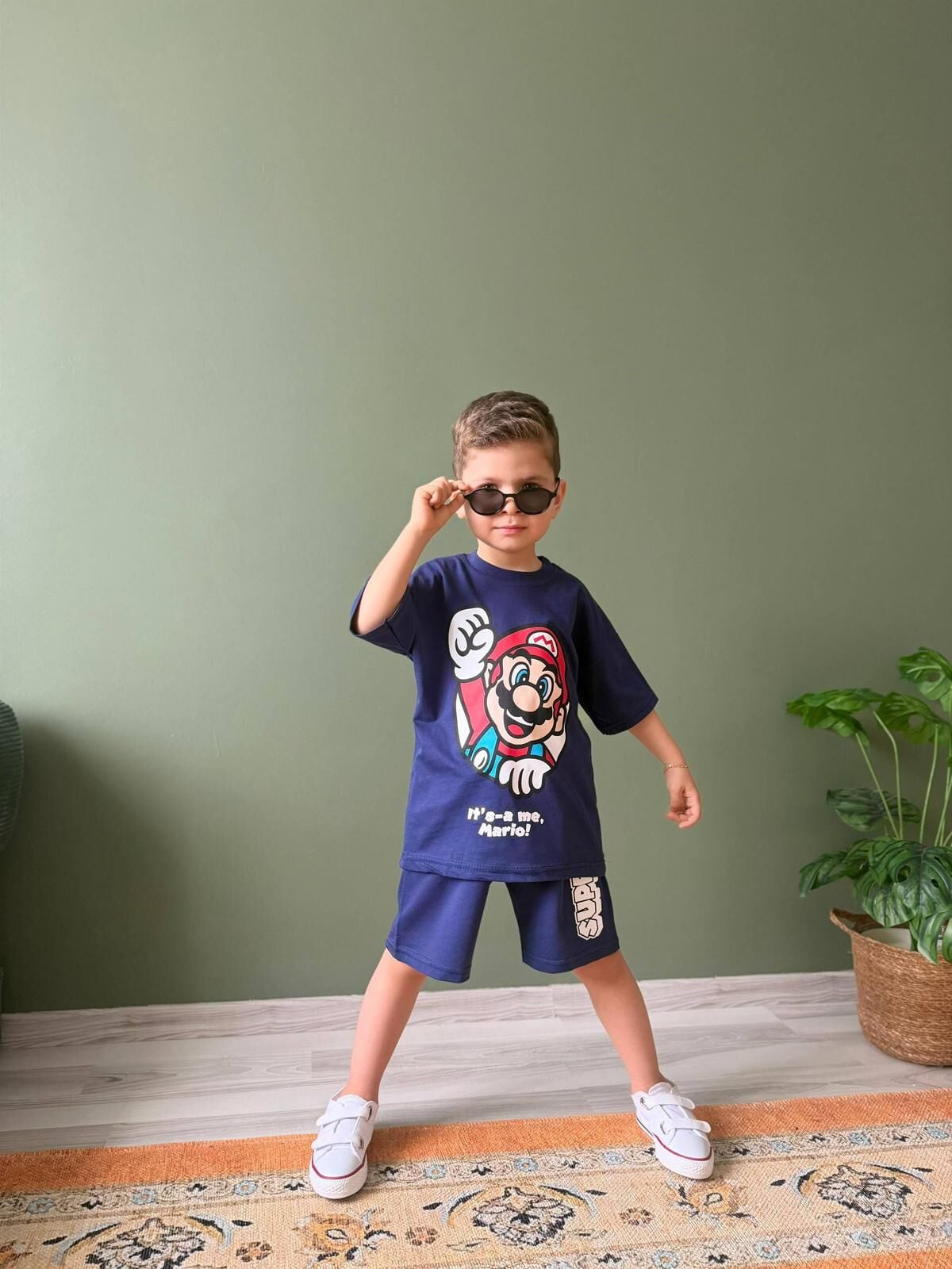 Super Mario Şortlu Takım