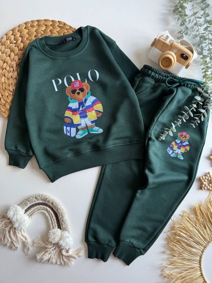 3 ip Polo yeşil takım