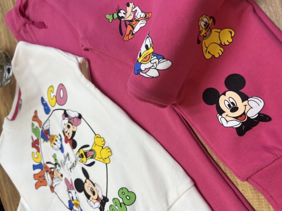 2 İplik Fırçalı Kumaş Minnie Takım