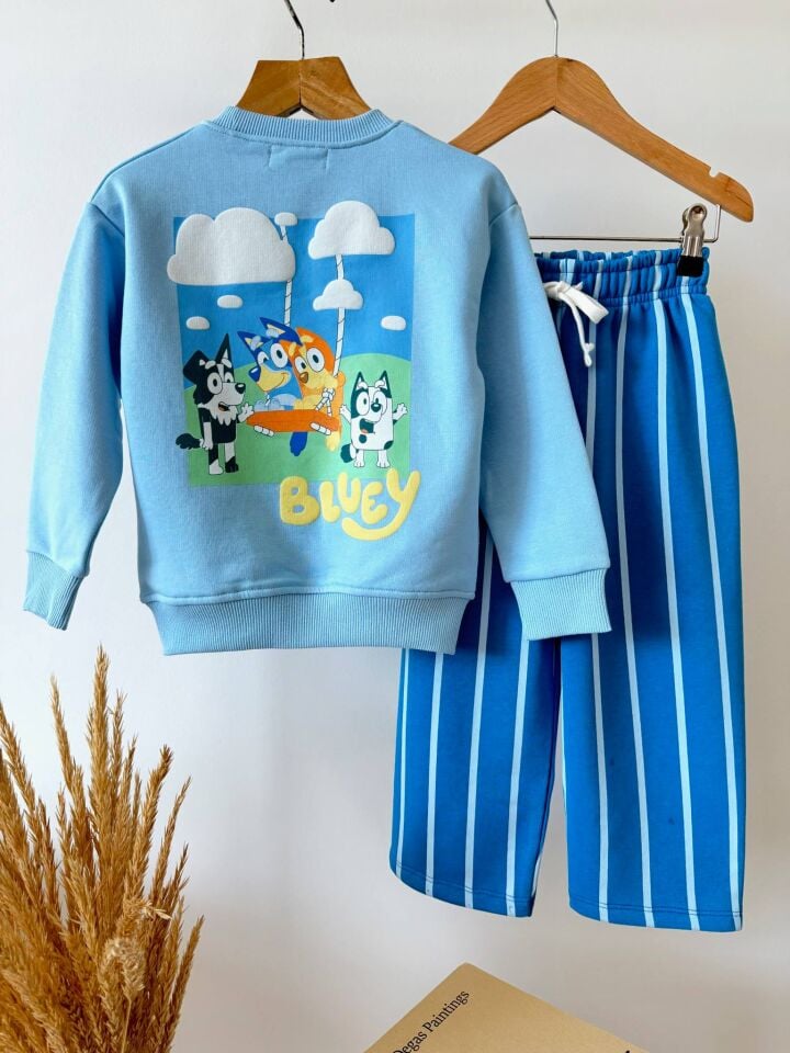 3 İplik Fırçalı Kumaş Bluey Takım