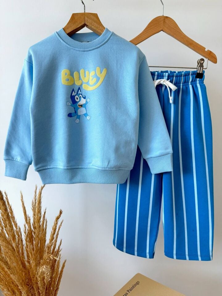 3 İplik Fırçalı Kumaş Bluey Takım
