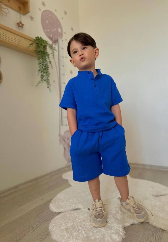 Mavi Müslin Takım