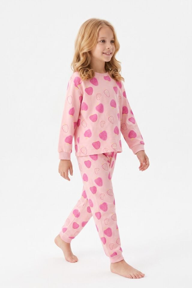 Kalp Baskılı Pijama Takımı (3-12 yaş)