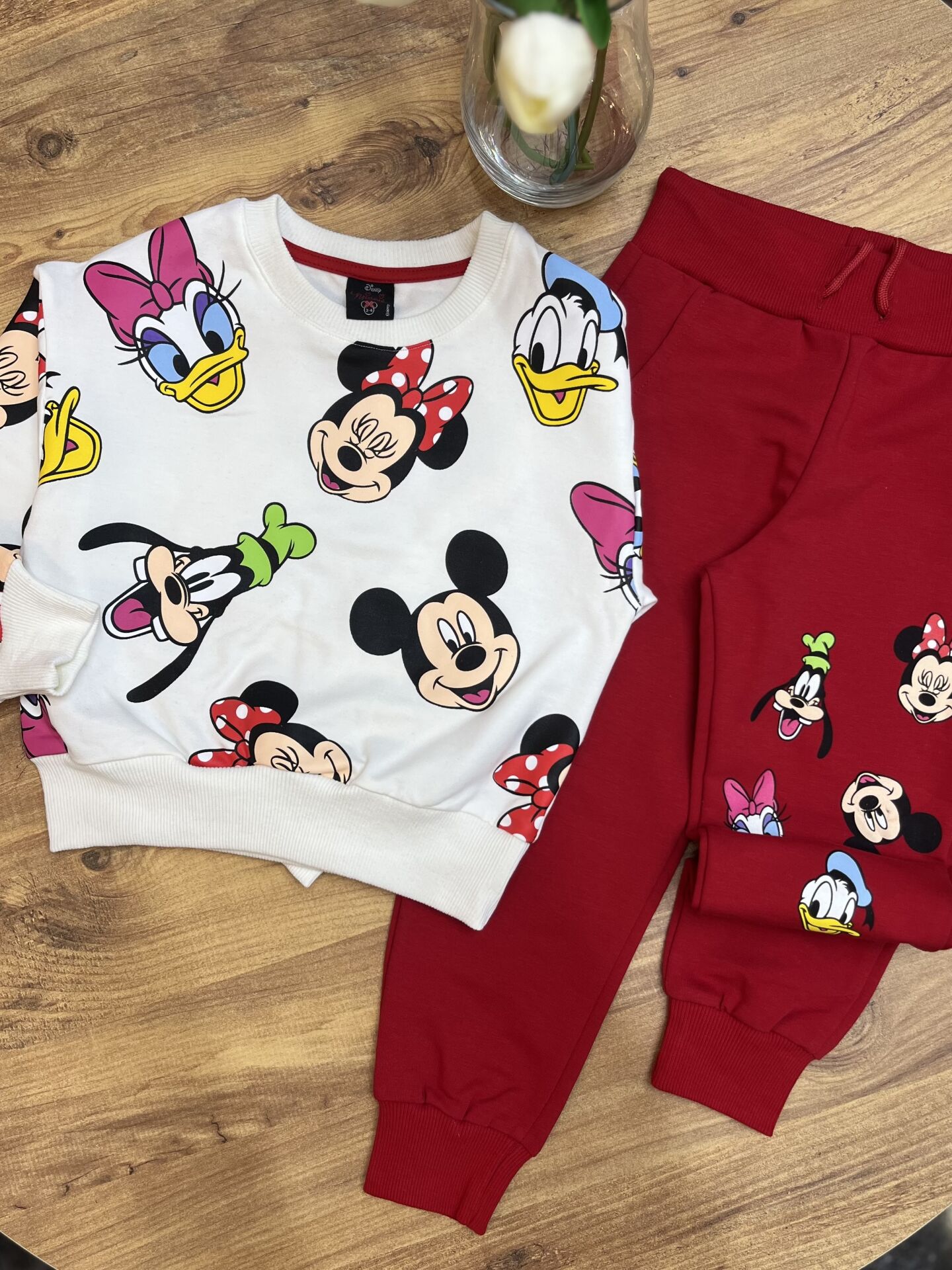 2 İplik Fırçalı Kumaş Minnie Takım