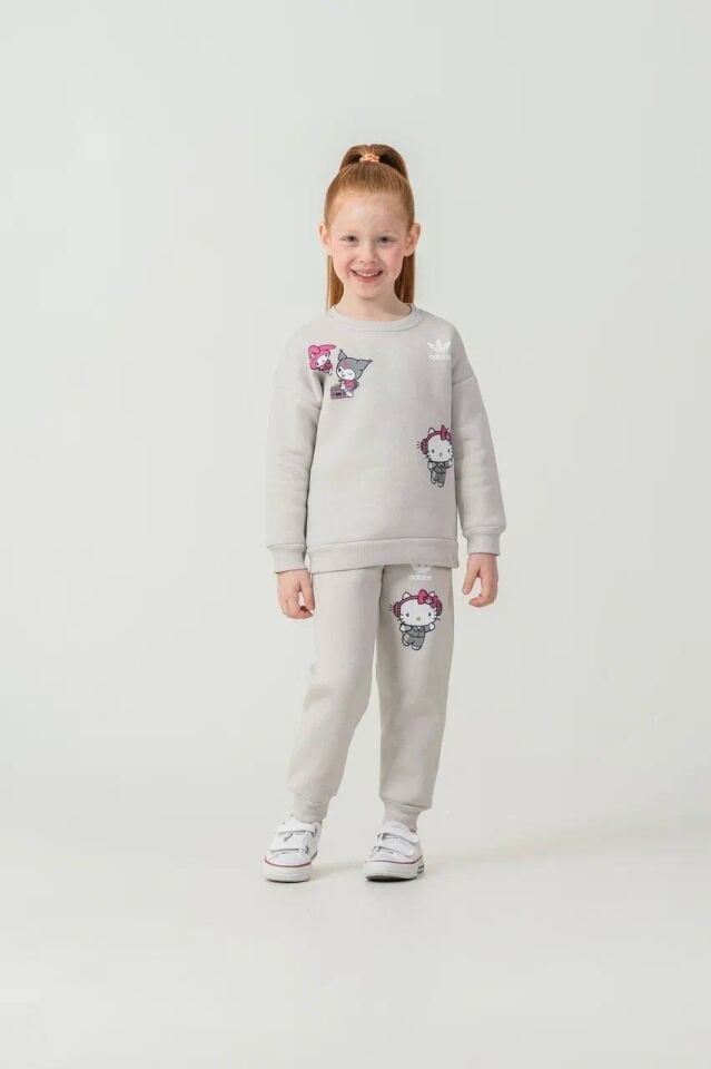 3 İplik Şardonlu Gri Kuromi Takım