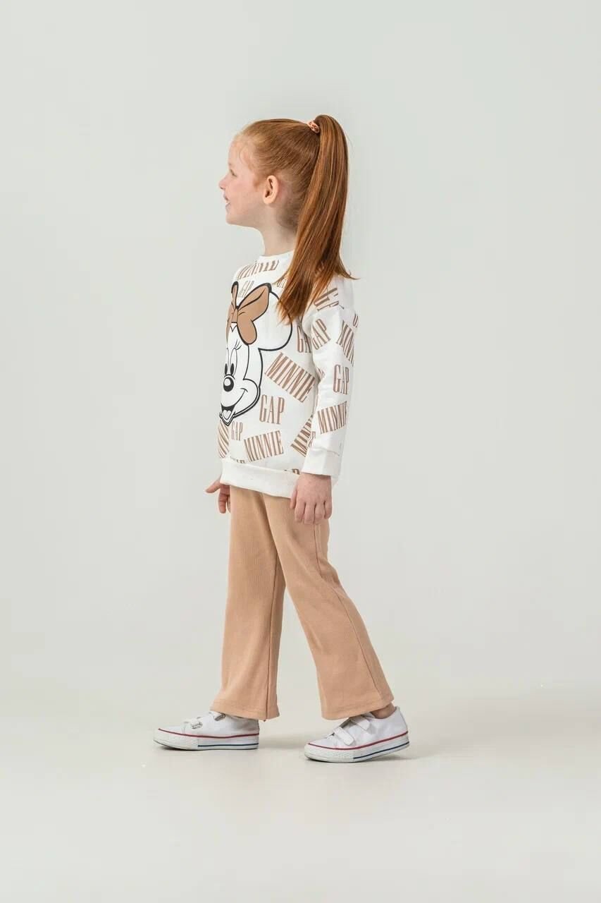 3 İplik Şardonlu Minnie Mouse Taytlı Takım