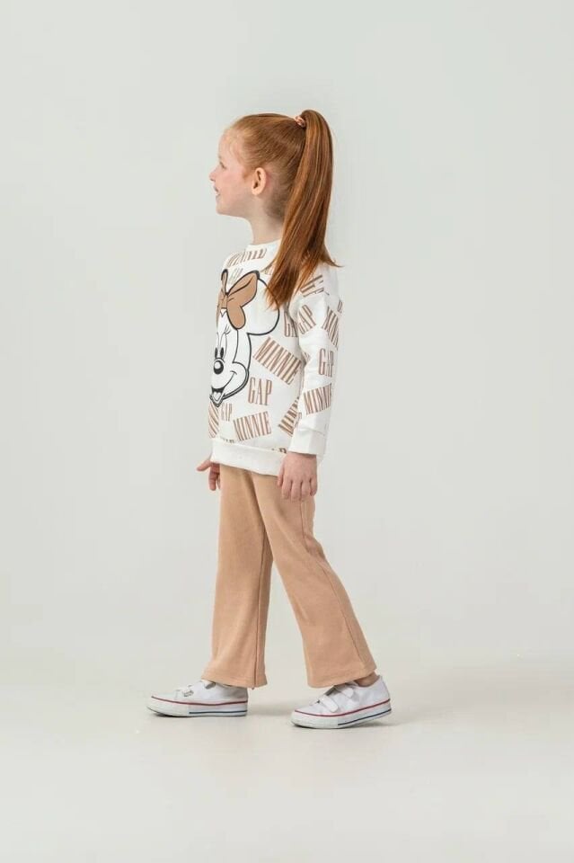 3 İplik Şardonlu Minnie Mouse Taytlı Takım