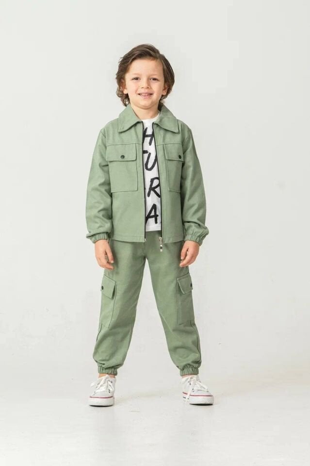 3’lü Gabardin Takım(Paçası Lastikli)