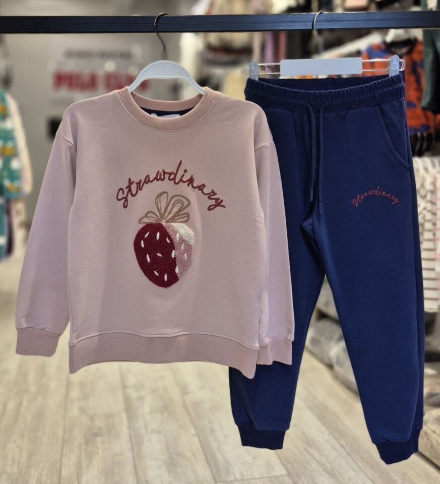 3 İplik Fırçalı Kumaş İşlemeli Takım