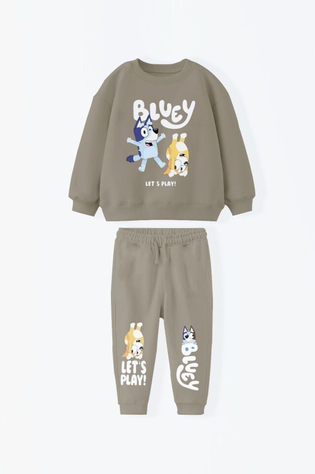 3 İplik Fırçalı Kumaş Bluey Takım