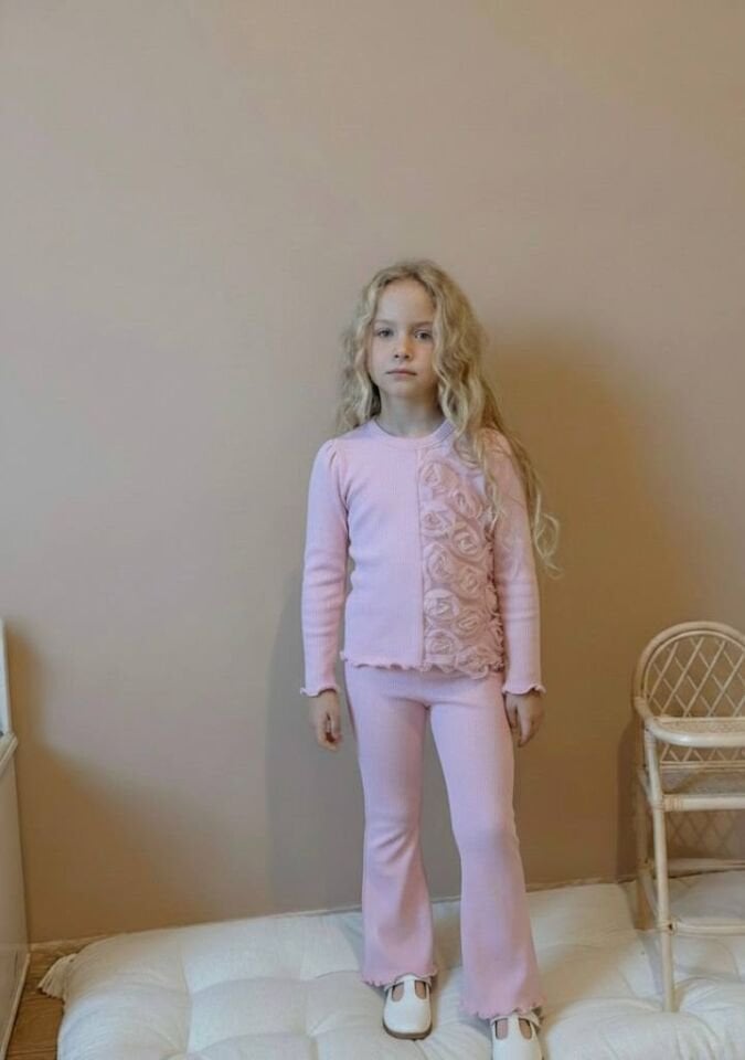 Fitilli güllü taytlı takım