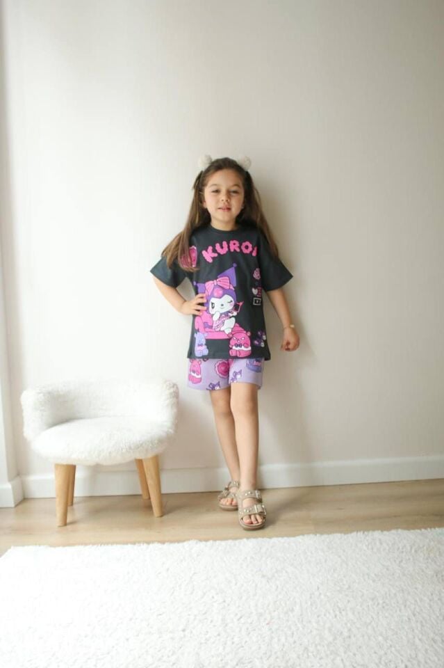 Kuromi şortlu takım