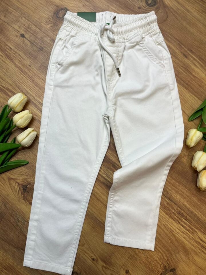 Gabardin Beyaz Pantolon