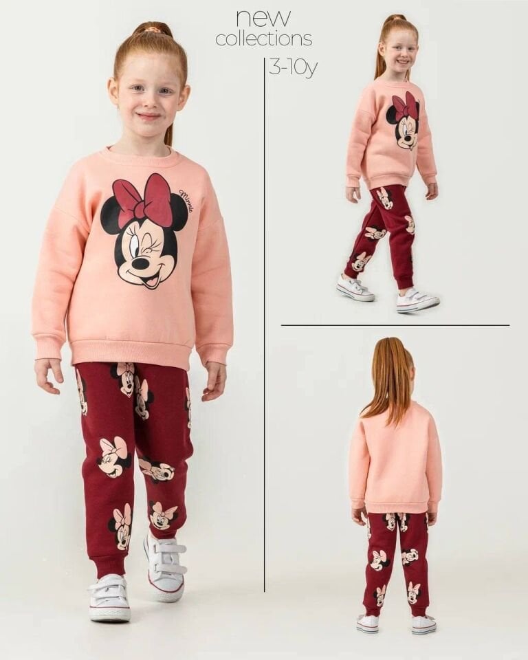 3 İplik Şardonlu Minnie Mouse Takım