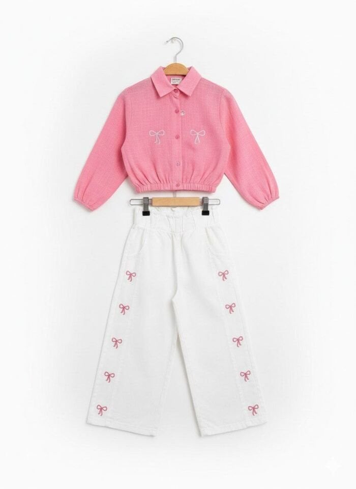 Pembe gömlekli takım