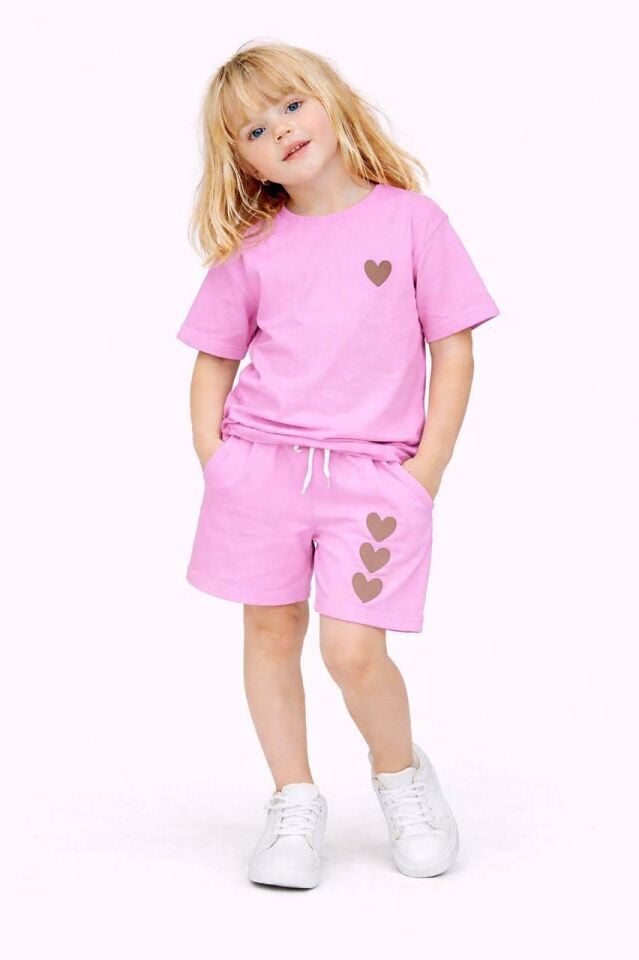 Açık Pembe Şortlu Takım
