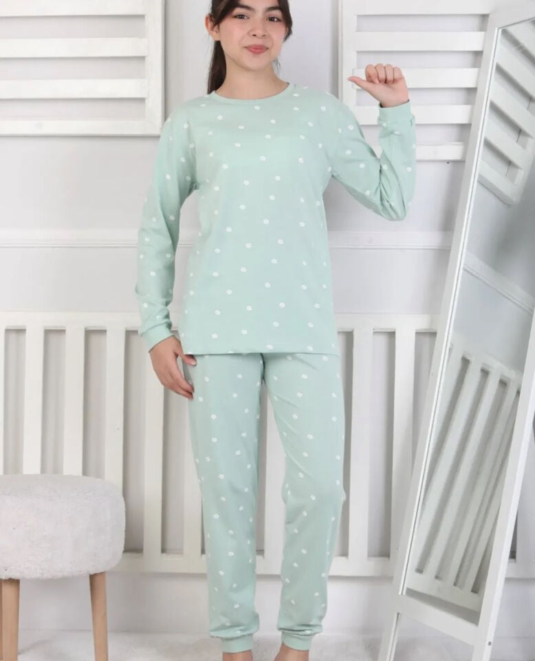 Çiçek Desenli Pijama Takım(8-14)