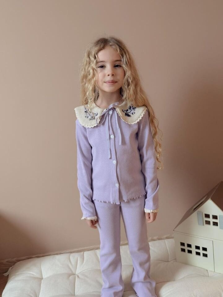 Bebe Yaka Fitilli Kumaş Taytlı Takım