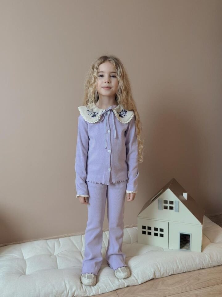 Bebe Yaka Fitilli Kumaş Taytlı Takım