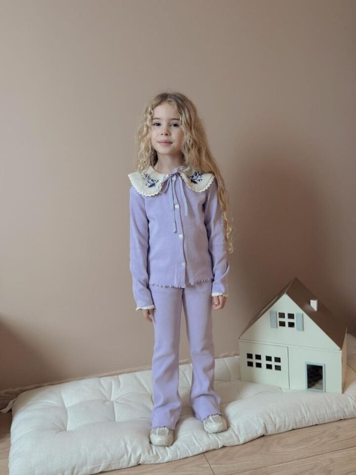 Bebe Yaka Fitilli Kumaş Taytlı Takım