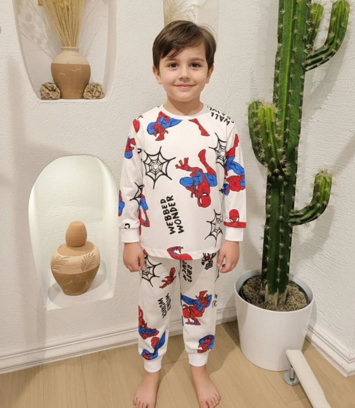 Spiderman Desenli Pijama Takım(8-14 Yaş)